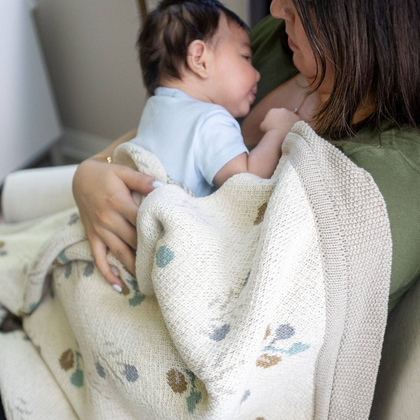 Avery Organic Cotton Knitted Baby Blanket