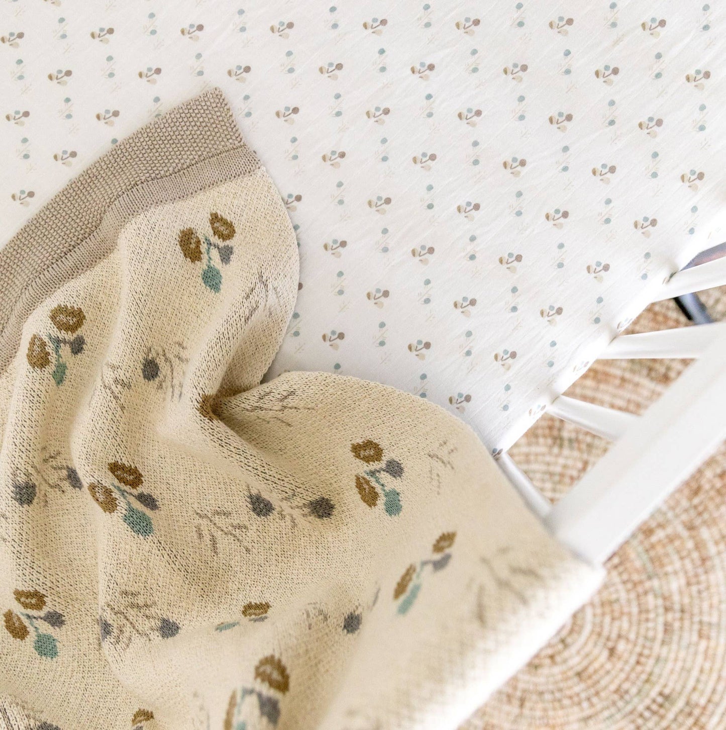 Avery Organic Cotton Knitted Baby Blanket