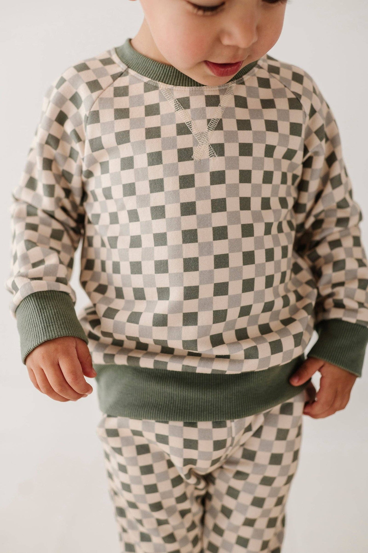 Fern Checkered Bamboo Fleece Sweatshirt
