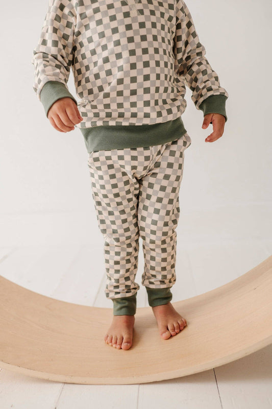 Fern Checkered Bamboo Fleece Pants