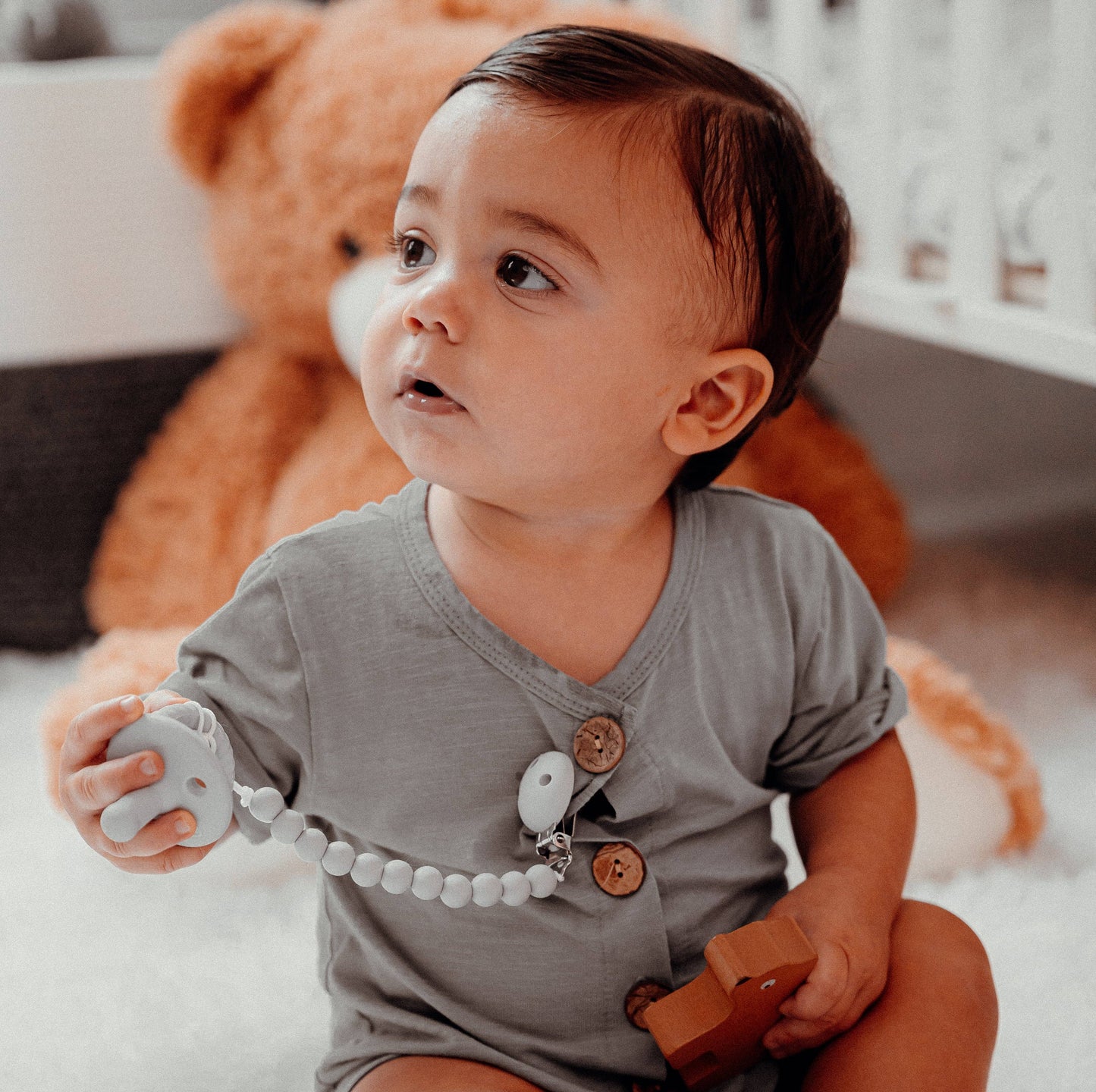 Beaded Silicone Pacifier Clip