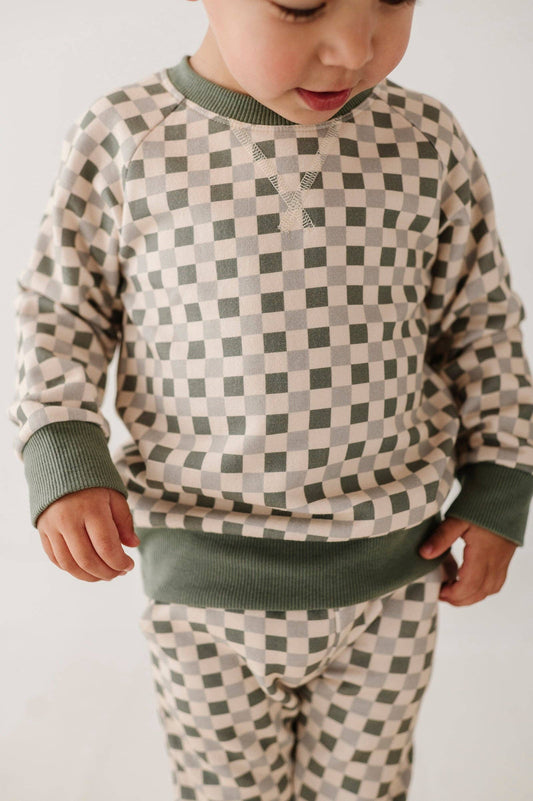 Fern Checkered Bamboo Fleece Sweatshirt