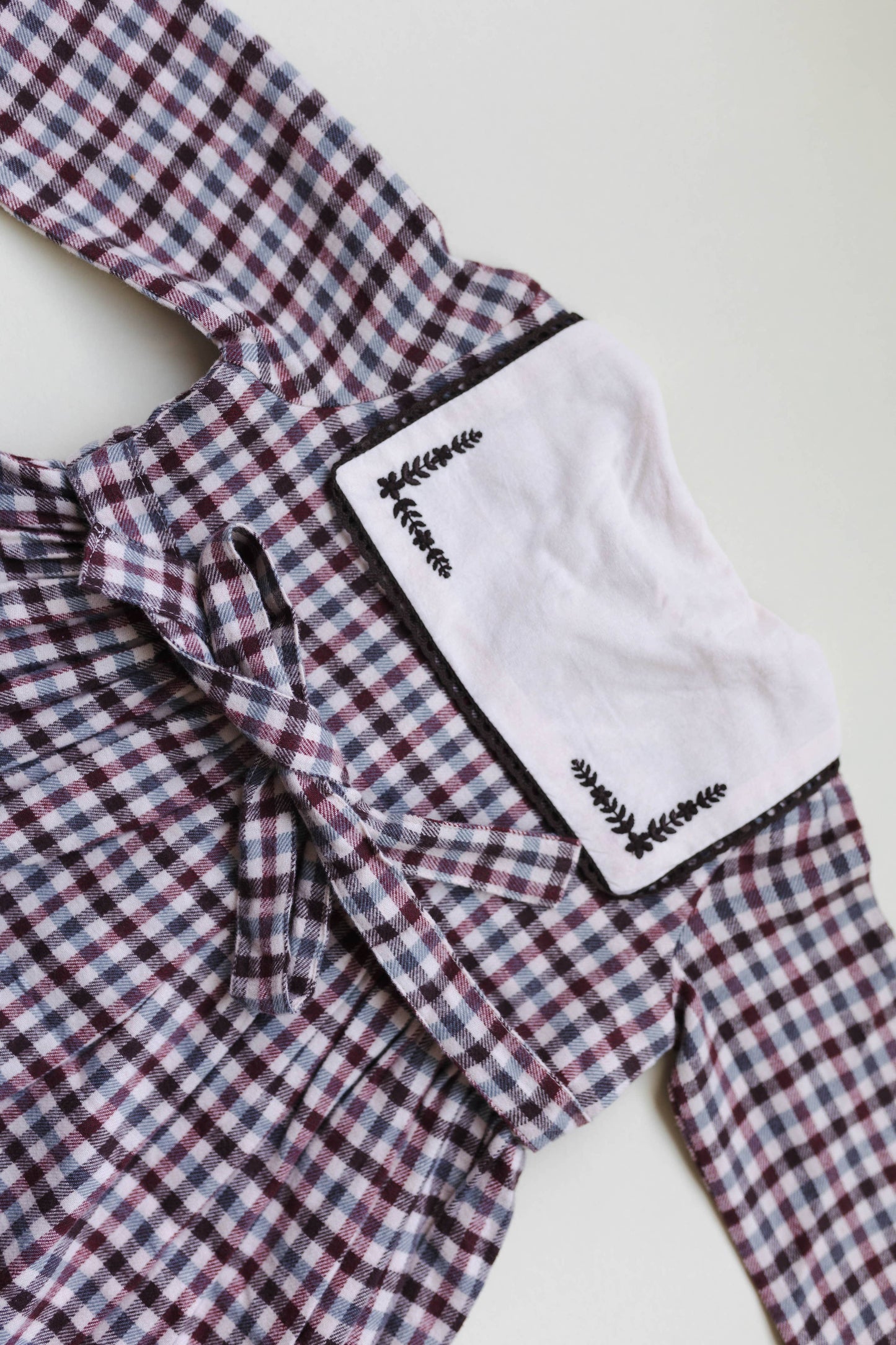 Brushed Gingham Sailor Collar Dress