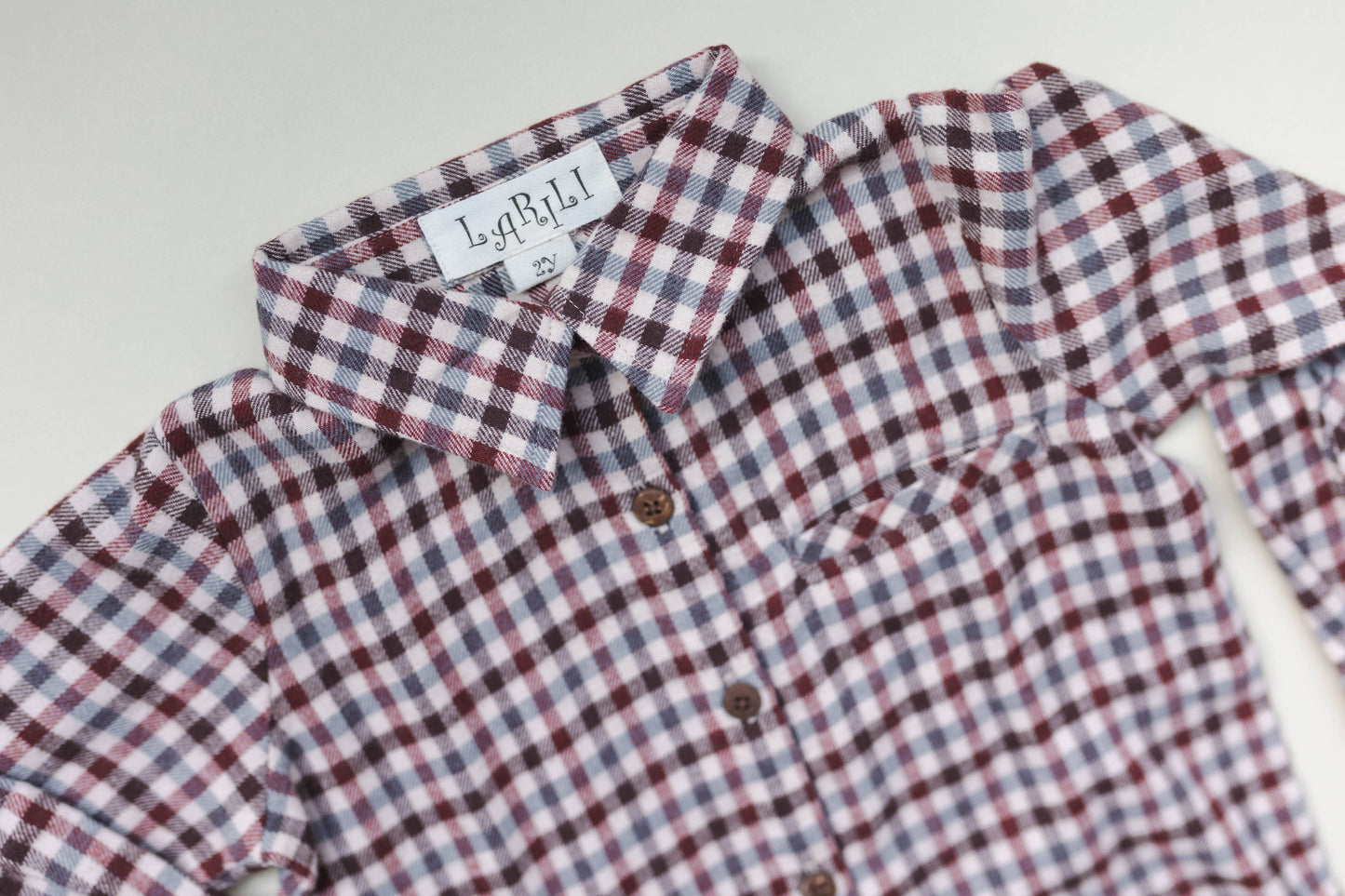 Brushed Gingham Check Boys Shirt