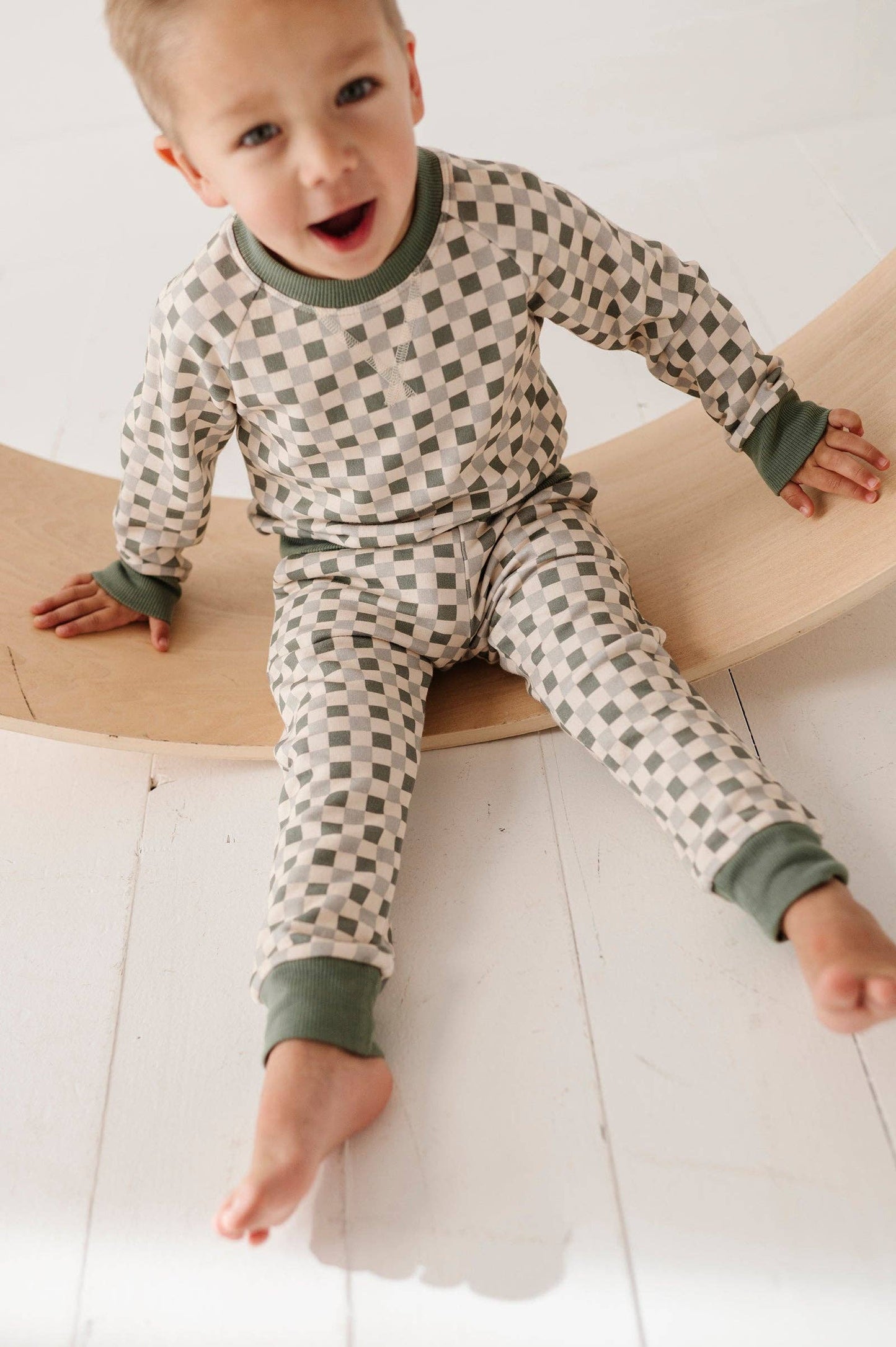Fern Checkered Bamboo Fleece Sweatshirt